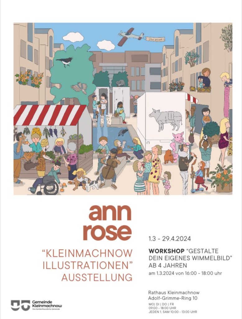Ausstellung Kleinmachnow Illustrationen von Ann Rose
